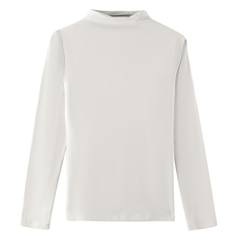 

Осенне-зимняя женская новая стильная теплая и однотонная однотонная футболка с длинными рукавами в западном стиле, женская нижняя рубашка XXL белый