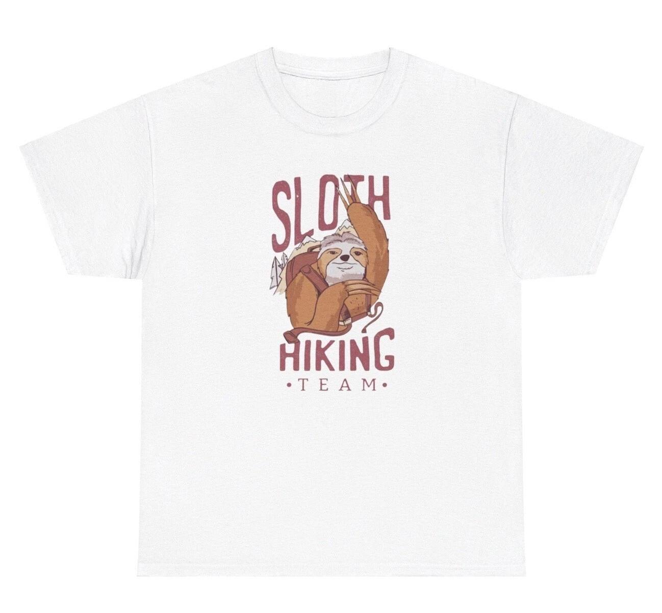 Sloth Hiking Team T Shirt Funny Slow Hiker Gag Gift Graphic Tee 2XL