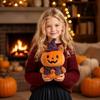 Plush Halloween Pumpkin Cat Doll Soft Stuffed Toy Witch Hat Costume Decorative Figure for Kids and Collectors Halloween Plush Toy Gift