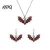 Unique Dark Aesthetic Jewelry Gothic Bat Halloween Accessory Vintage Punk Necklace Viking Durable Vampire Style Accessories Dangle Drop Earrings for
