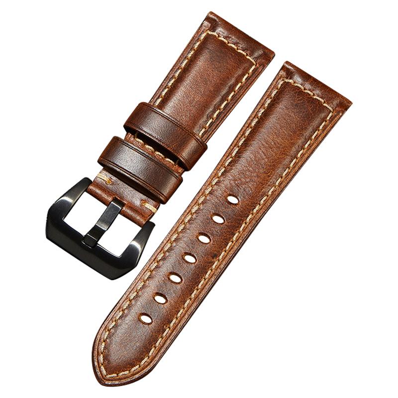 

Genuine Cow Leather Watchband 26mm Universal Retro Watch Strap F