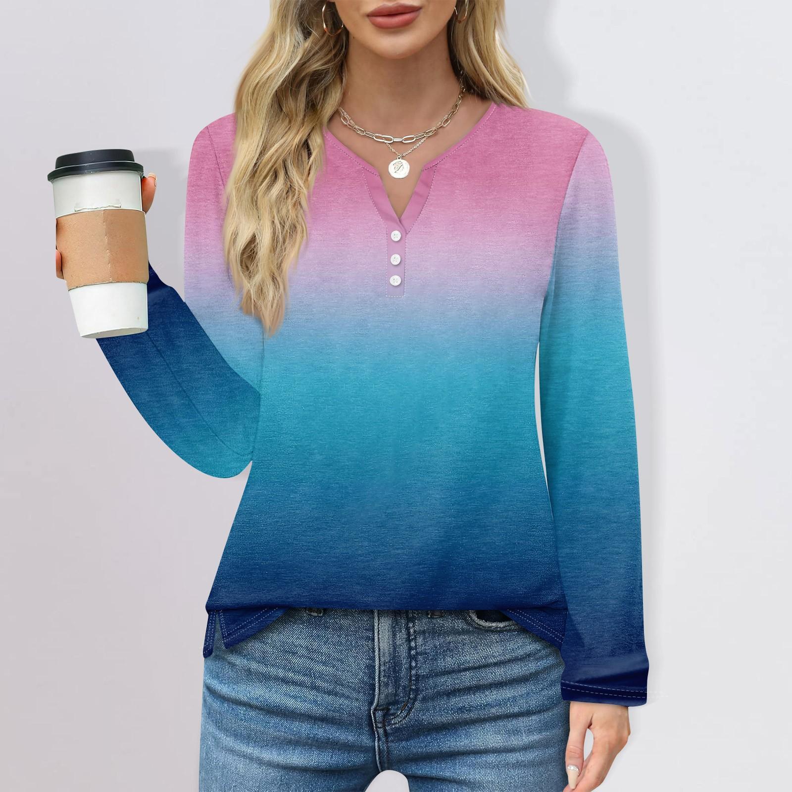 Жен. Футболка Футболка Пуговицы Цветочный принт Длинный рукав Повседневные Выходные Мода — фото 4