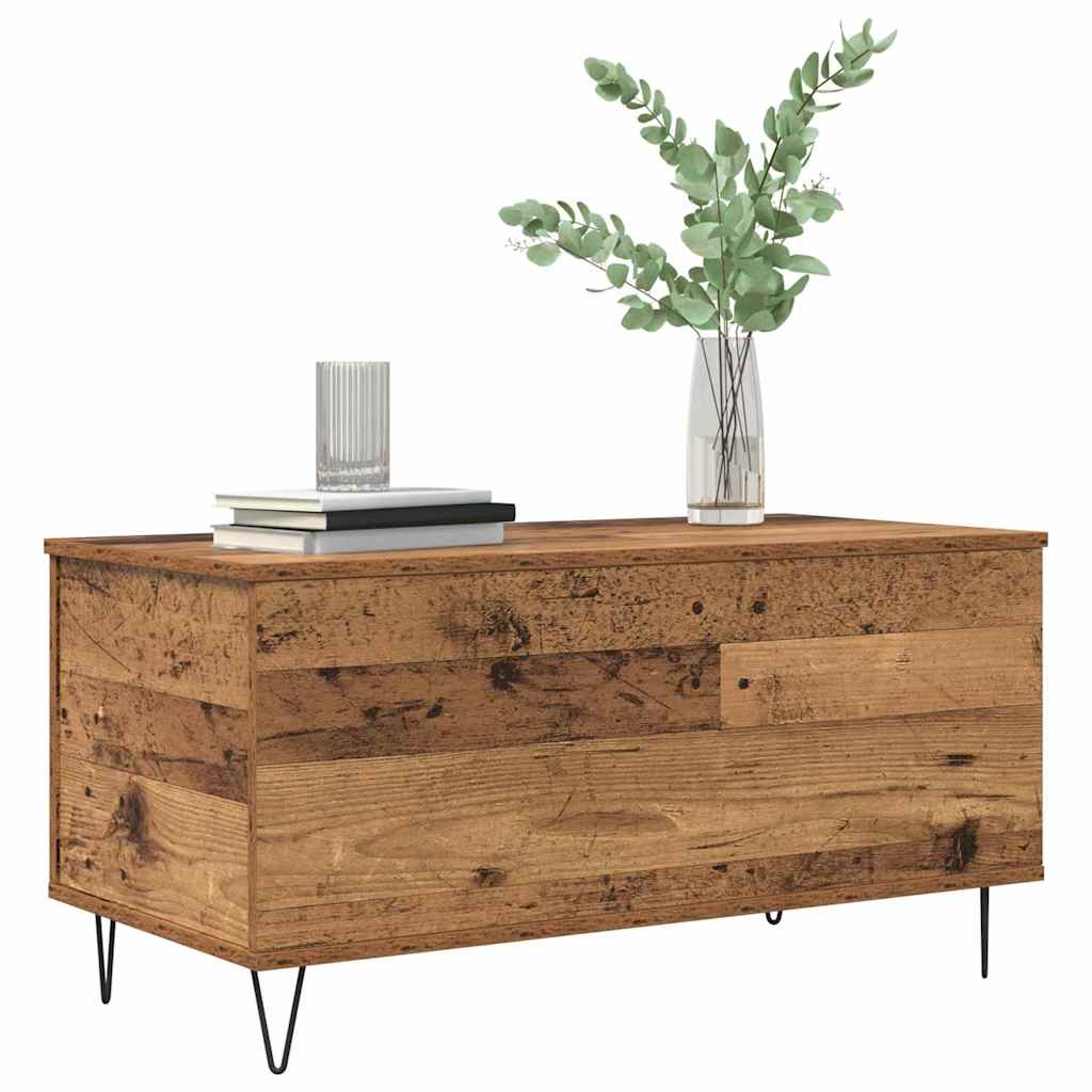 Industrial Style Coffee Table Reclaimed Wood Look 90 x 44.5 x 45 cm Engineered Wood
