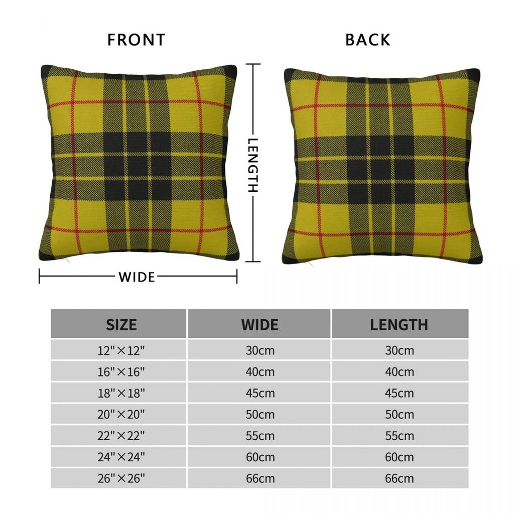 Macleod Scottish Tartan Square Pillowcase Polyester Linen Velvet Pattern Zip Decorative Pillow Case Sofa Cushion Cover 45x45