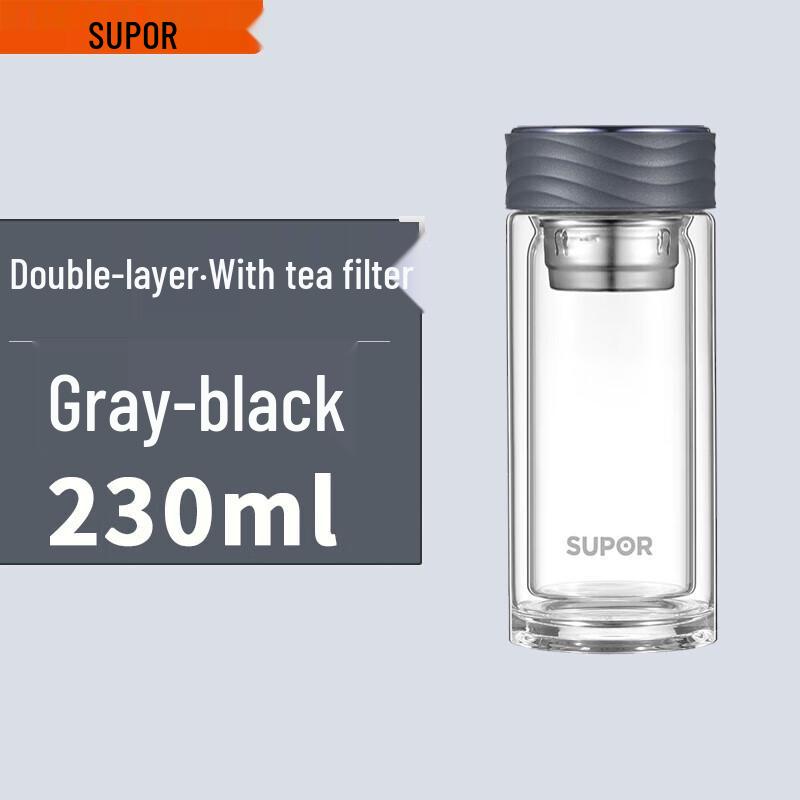 SUPOR Qin Series Double-Layer Glass Tea Infuser Mug