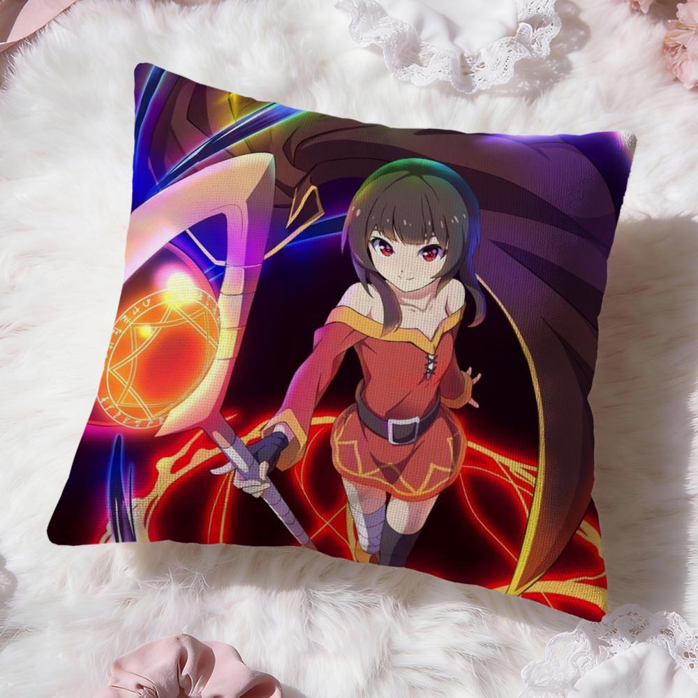 Cute M-Megumin Cushion Cover Premium Comfort Reversible Pillow Cove -Two in One Design for Any Room & Car Interior