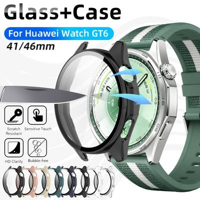 Glass+Case for Huawei Watch GT 6 46mm 41mm Glass Anti-scratch Screen Protector & Hard PC Protective Bumper for GT6 Accessories