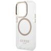 Guess Guhmp14Xhtrmd Iphone 14 Pro Max6,7 Złoty/Gold Twarde Etui Metalowa Ramka Magsafe
