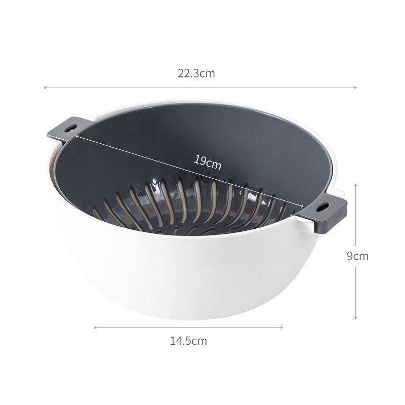 Double-Layer Plastic Drain Basket: Multi-Use Kitchen & Living Room Bowl for Washing Vegetables and Serving Fruit.