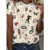 Sheep Dog Cat T-Shirts Animal Pattern 3D Print Women O-Neck Short Sleeves T Shirt Street Y2k Harajuku Tees Tops Female Clothing