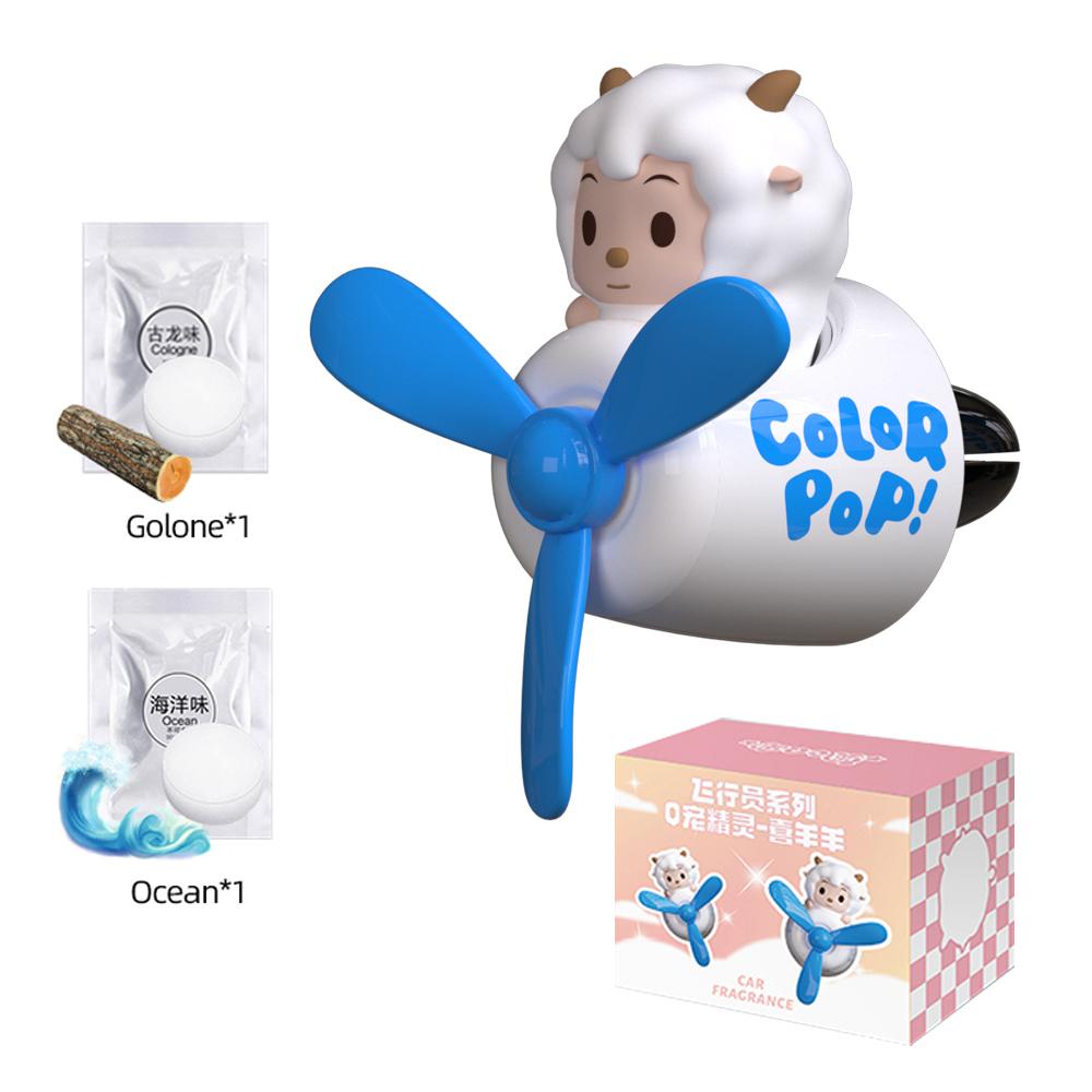 Roztomilý osvěžovač vzduchu do auta s kočkou a zlatou vrtulí, difuzér s klipem do ventilace vozidla s přírodní květinovou vůní, autoaromaterapie v herním stylu