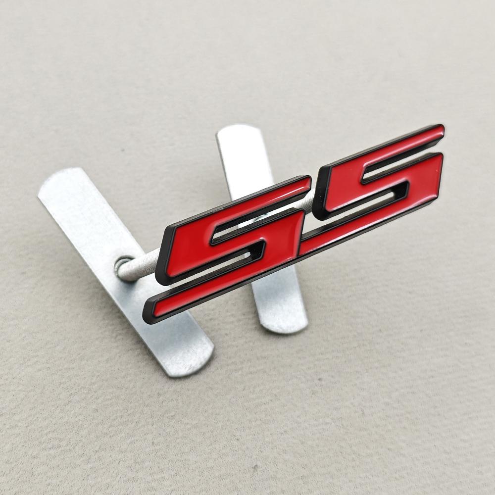 New Car Styling Badge 3D Metal SS Logo Front Grill Emblem Fender Trunk Sticker Decal Accessories For Chevrolet Camaro Silverado