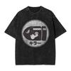 Washed T Shirt Super Marios Bullet Bill Distressed Kanji Logo Hip Hop Vintage TShirt Harajuku  Streetwear  Cotton Tees Unisex