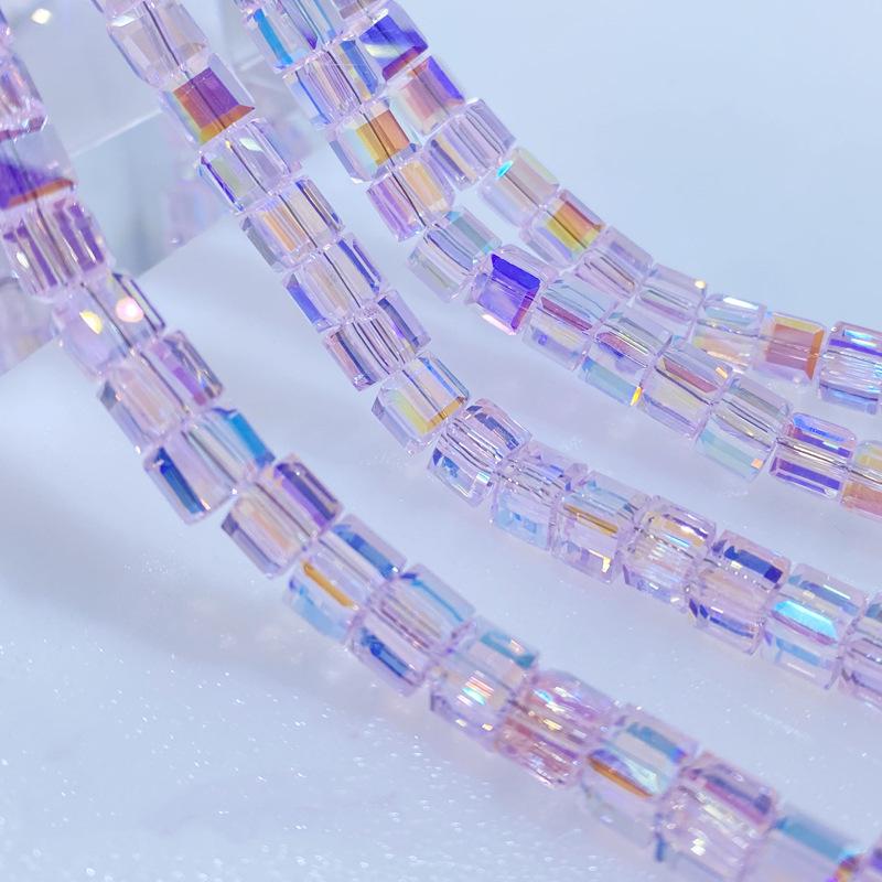 Multi-Faceted Crystal Glass Square Beads: 4/6/8mm Sugar Cubes for DIY Jewelry, Loose Beading with Holes