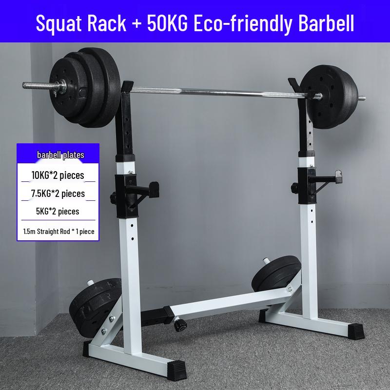 Men's Professional Home Gym: Bench Press, Squat Rack, Barbell, Dumbbell, Weightlifting Bench Equipment