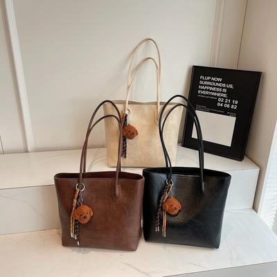 Damentasche große Kapazität neue Mode Schulter Umhängetasche Damen einfache Damentasche Pendler Eimertasche Tragetasche