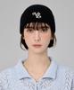 Bajal Leaf Vz Logo Washed Beanie Black