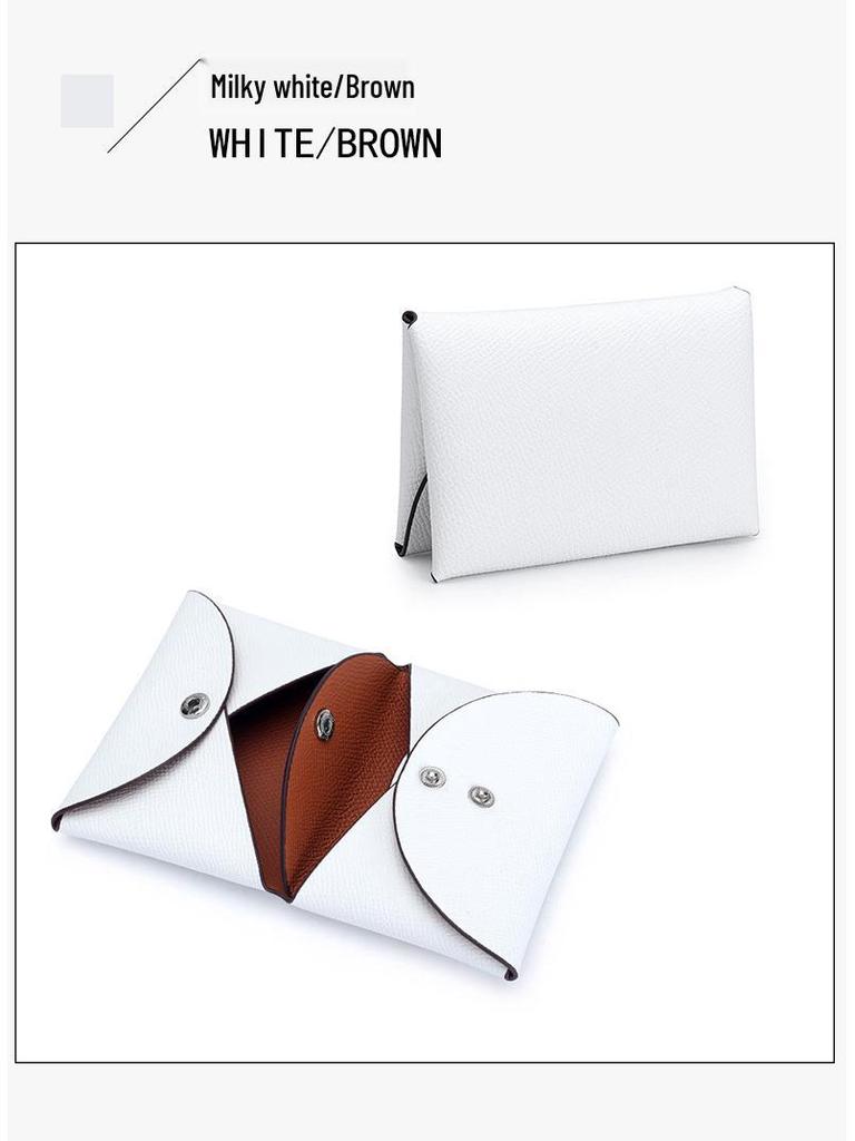 Portamonete Mini in Pelle di Mucca con Stampa del Palmo: Elegante portafoglio bi-fold 2026 con porta carte d'identità per donna