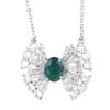 New Jewelry Set Necklace Earrings Ring Emerald Fashion Commuting Light Luxury Butterfly Versatile Women