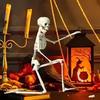 40CM Halloween Posable Skeleton Decoration Human Bones with Movable Joints for Haunted House Party Outdoor Yard Props