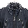 ON BOARD Sheep Leather Leather Jacket M Black High Neck Men's Used