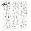Floral Plant Decals 6 Sheets/Set Natural Flower Scrapbook Stickers, Waterproof PVC Plants Decals, Hand-painted Stickers Transparent Decorative for DIY