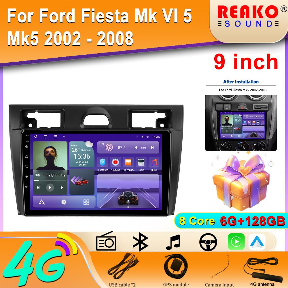 Android 13 Pentru Ford Fiesta Mk VI 5 Mk5 2002 - 2008 Radio Auto 4G GPS BT Carplay Sistem Multimedia Navigație Stereo Universal Ecran Tactil