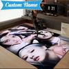 Custom Name Floral Fashion Kpop BP Rug for Living Room, Game Rooms, Office, Bedroom, Floor Mat Playful Design, fan gifts Christmas decor