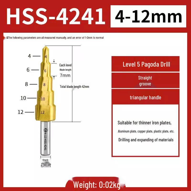 Tiangong Pagoda High-Hardness Universal Step Drill Bit Set for Stainless Steel