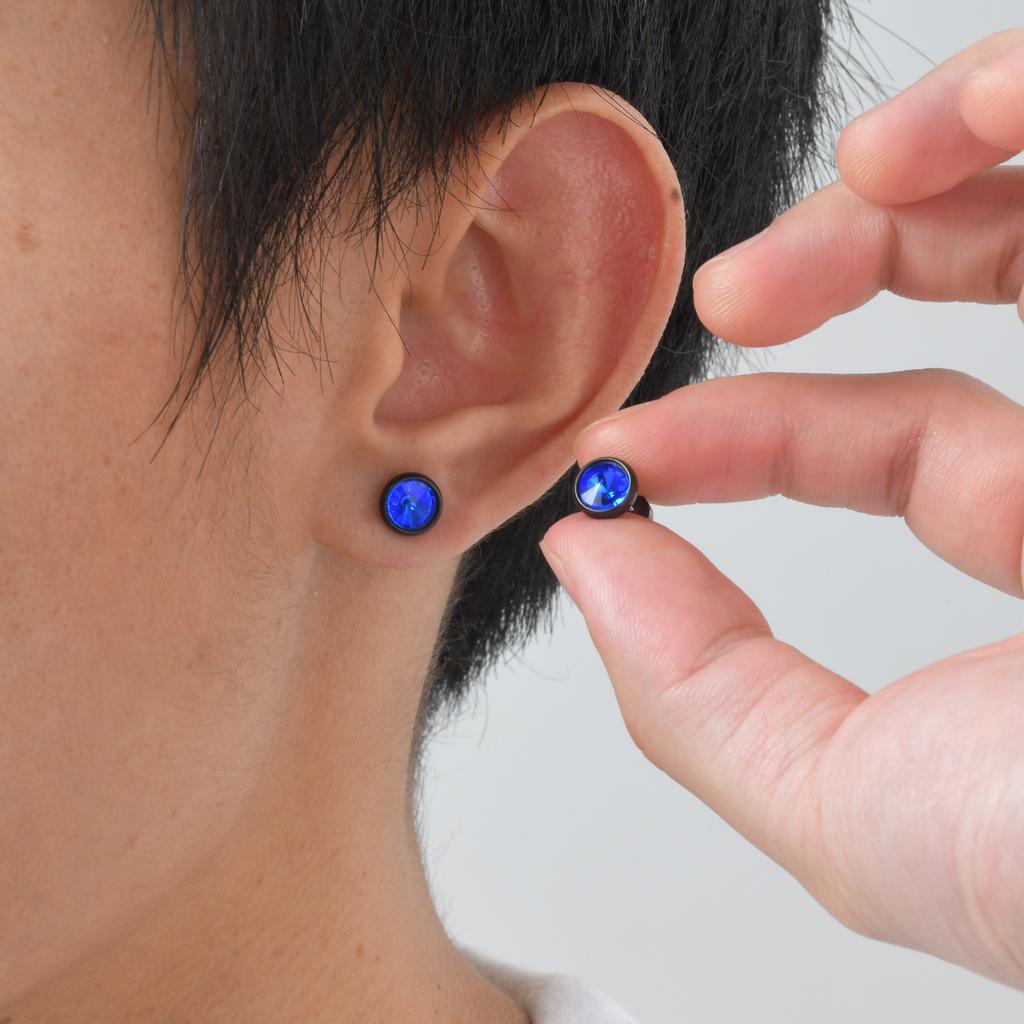Stylish Cone Zircon Stud Earrings for Men Boys,Waterproof Stainless Steel Round Small Earrings,Hip Hop Jewelry Gifts