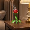 Vintage Rose Incense Burner, Metal Flower Holder, Decorative Tabletop Ornament Bedroom Living Room Office, A Thoughtful Gift for Meditation