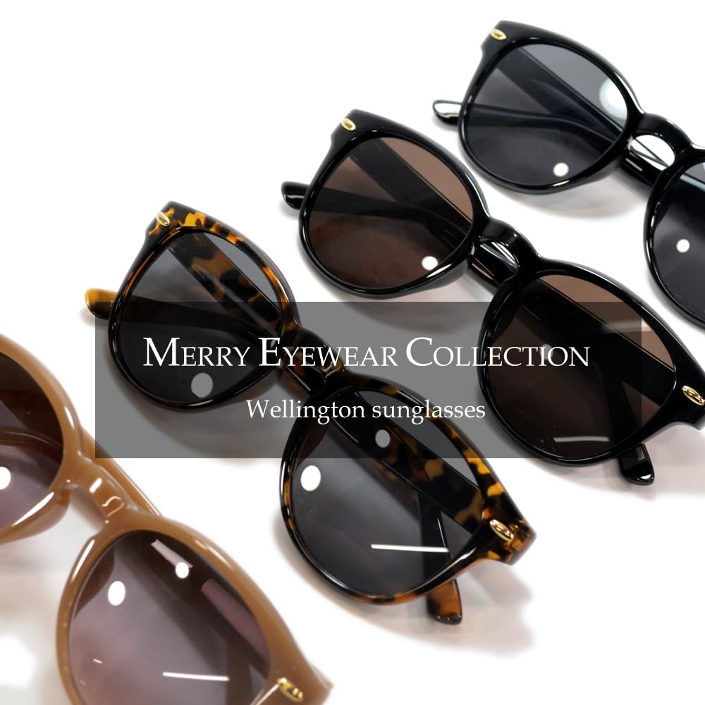 [MERRY PLEASURE] Sunglasses, Fashion Glasses, Men's & Women's, Wellington Style, Light Colored Lenses, Black, Demi Brown, Beige, Pink, 5025