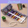 Ethnic Style Colored Geometric Pattern Pencil Canvas Storage Bag For Artists And Students