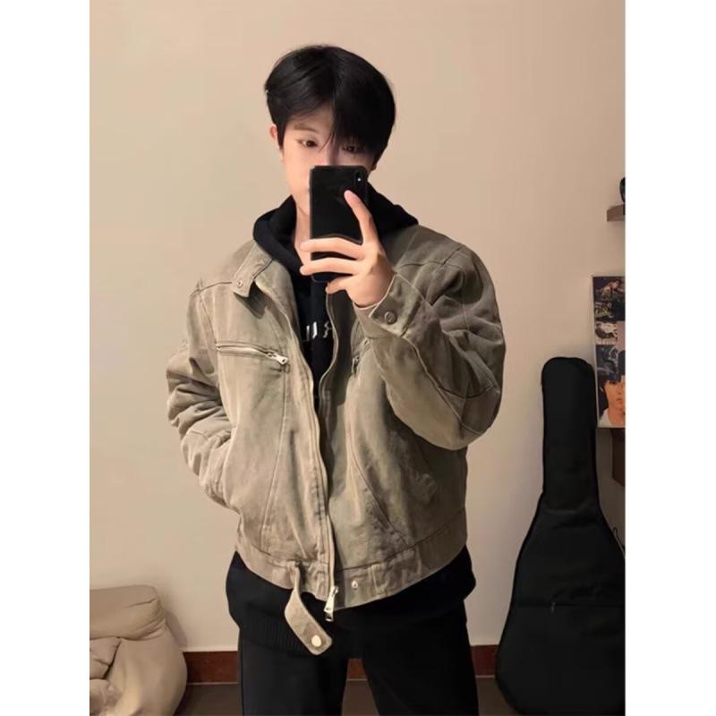 Men's Stylish High-End PU Leather Motorcycle Jacket - European & American Street Fashion