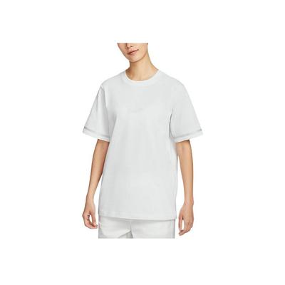 Sportswear Cotton Round Neck Fashion Soft Versatile Short Sleeve Drop Shoulder T-Shirt Women Tops Mountain-Peak-White IB7920-121