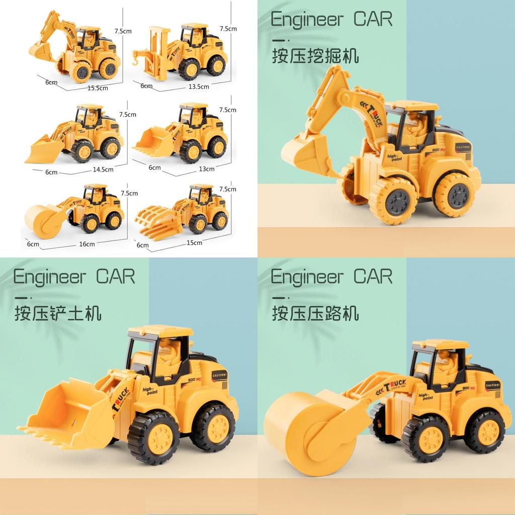 Childrens Mini Construction Vehicle With Inertia Pull Back For Interactive Play And Handeye Coordination