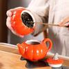 Household Creative Pumpkin Ceramic Tea Jar Moisture Storage Can Personalized Small Sealed Snack Can Simulated Vegetable Jar