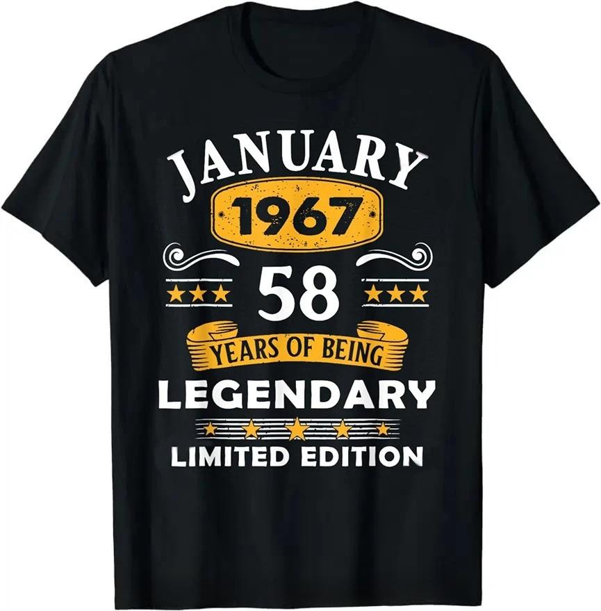 Vintage Tshirt Legend Born In 1967 Unisexs Clothing Casual Fitness T Shirt Individuality Camisas Tshirt Tops