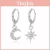 Modern Minimalist Star And Moon Earrings Alloy With Rhinestones Perfect For Celebrations