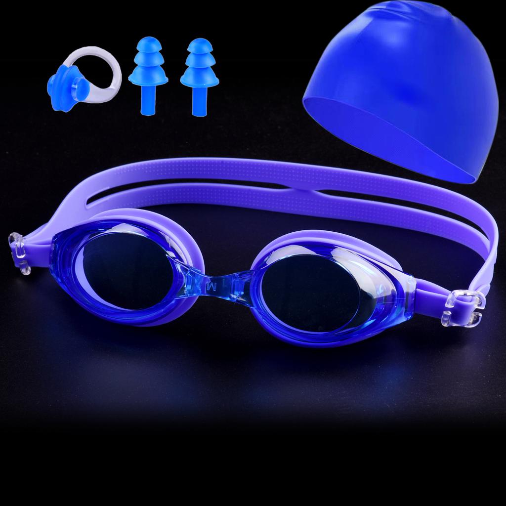 Adult Swimming Goggles High-definition Water and Fog-proof Swimming Goggles for Men and Women Swim Silicone Swimming Caps