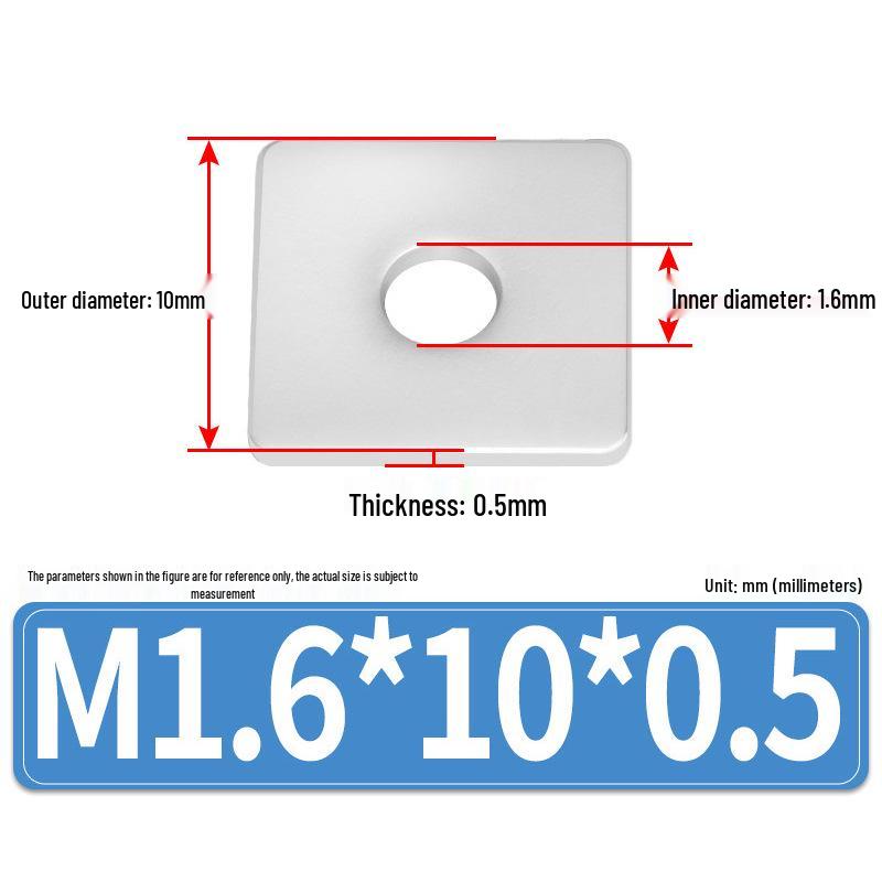 304 Stainless Steel Thickened Square Flat Washers M4-M24