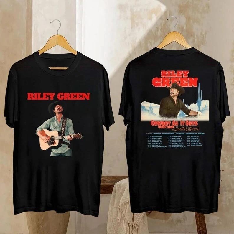 Riley Green Tour 2026 Shirt, Riley Green Cowboy As It Gets Shirt TU1624 XXXL