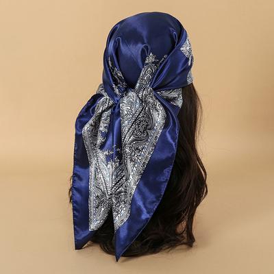 Luxury Brand Bandana Silk Square Leopard Print Scarf Women Satin Shawl Hijab Female Scarves Hair Band Headkerchief