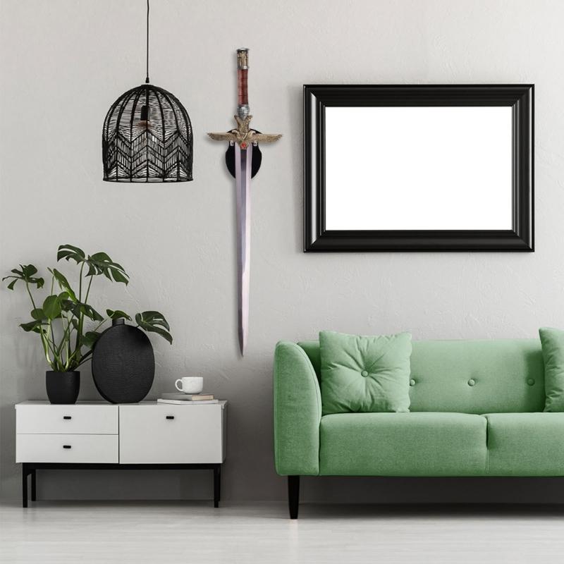 Set of 2 Acrylic Swords and Axes Storage Stand Wall Mount Vertical Display Rack for Home Decoration Swords Holder