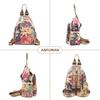 ANFUMAN Small Backpack with Wallet for Women, Mini Waterproof Colorful Print Backpack, Leisure Travel Bag, Drawstring, Size M, Casual.