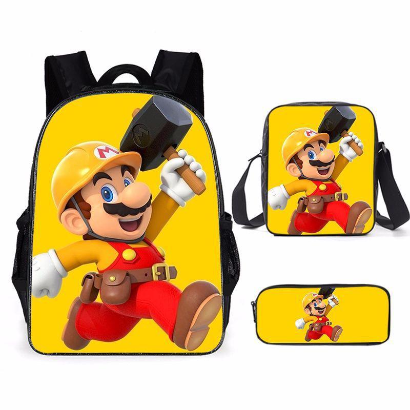 Cartoon Backpack, Primary And Secondary School Students Three-Piece Set, School Bag, Backpack, Shoulder Bag, Pencil Case.