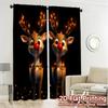 2pcs,Curtains Cute Rudolph Christmas (3) Modern Fashionable Curtains Durable 100% Polyester Fabric Curtains Thermal Insulation,