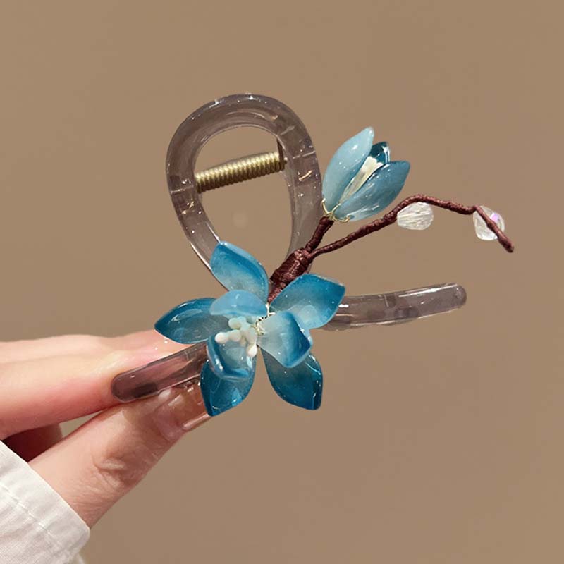 

Нова акрилова шпилька для волосся з квіткою для жінок Елегантна зелена бамбукова листівка Тримач для хвостика Шпилька Головний убір Аксесуари для волосся