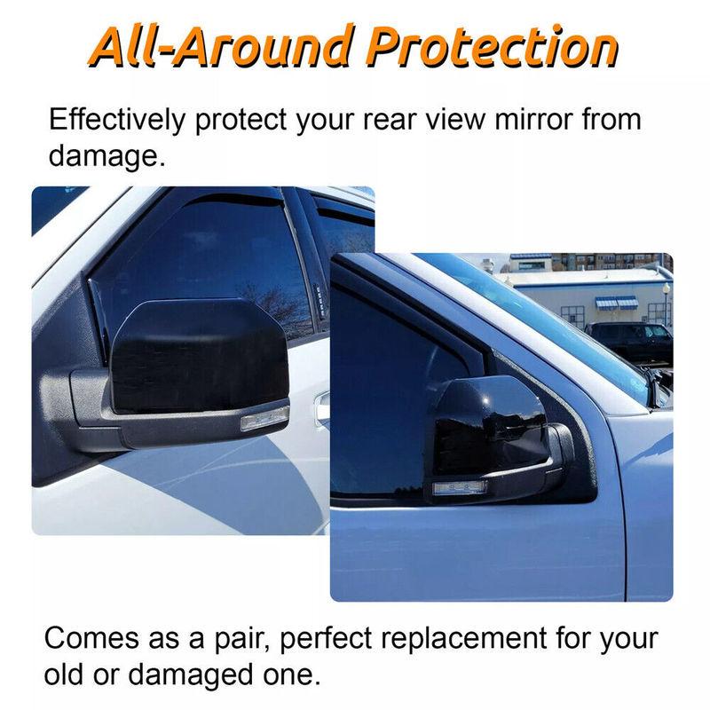 For Ford F150 F-150 2015- Car Replacement Rearview Side Mirror Cover Wing Cap Exterior Door Rear View Case Trim Black Silver