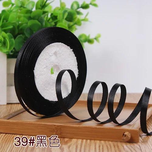 25Yards 6mm Silk Satin Ribbons for Crafts Bow Handmade Gift Wrap Partys Christmas Wedding Decorative Artificial DIY Accessories
